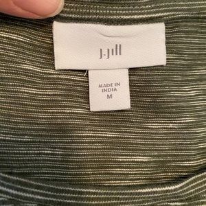 J.Jill Womens green grey striped top. Size M